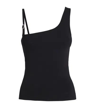 Sandro Paris Knitted Asymmetric Tank Top In Black