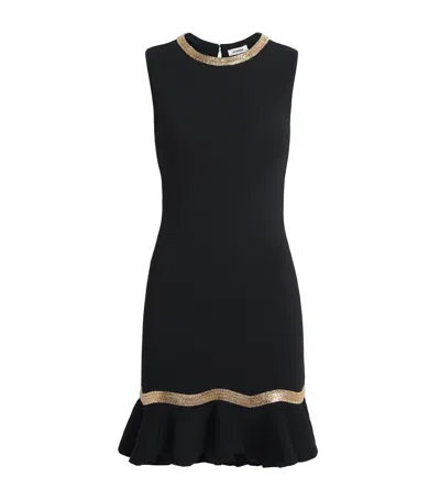 Sandro Paris Knitted Chain-detail Mini Dress In Black