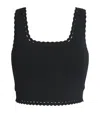 Sandro Paris Knitted Crop Top In Black