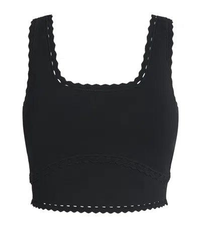 Sandro Paris Knitted Crop Top In Black
