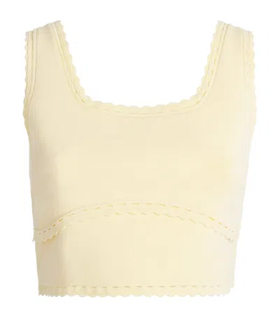 Sandro Paris Knitted Crop Top In Yellow