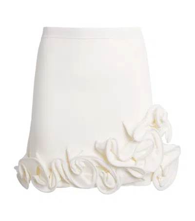 Sandro Paris Knitted Floral Mini Skirt In White