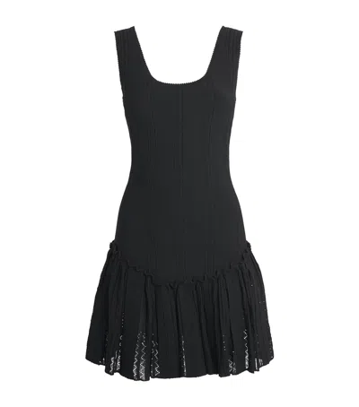 Sandro Paris Knitted Mini Dress In Black
