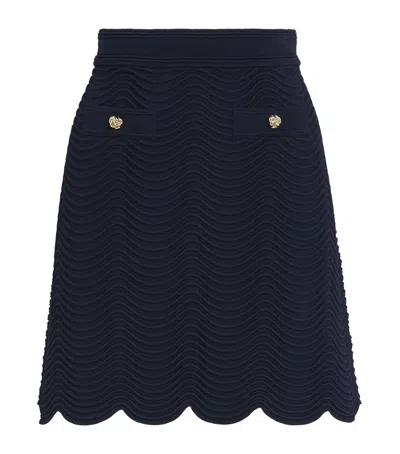 Sandro Paris Knitted Mini Skirt In Blue