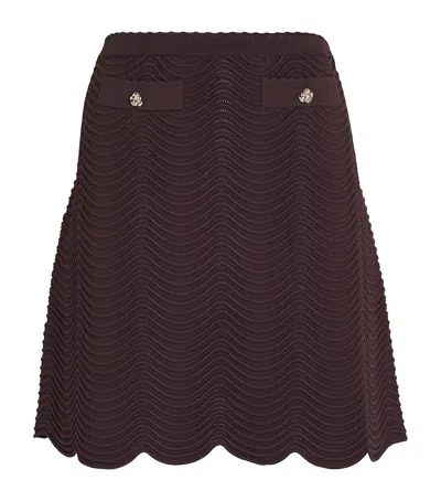 Sandro Paris Knitted Mini Skirt In Brown
