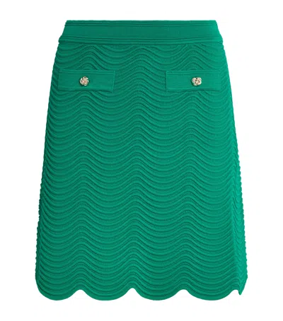 Sandro Paris Knitted Mini Skirt In Green