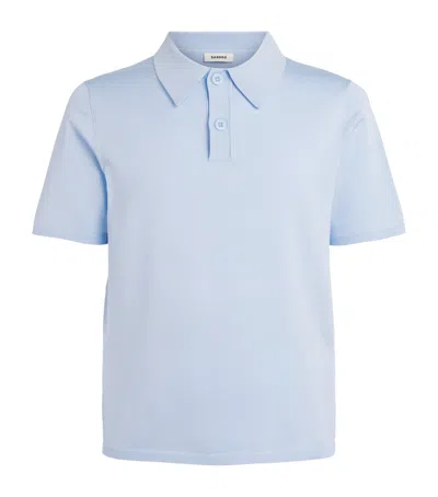 Sandro Paris Knitted Polo Shirt In Blue