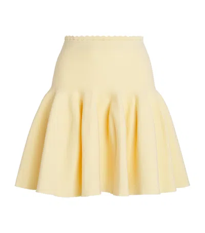Sandro Paris Knitted Skater Mini Skirt In Neutral