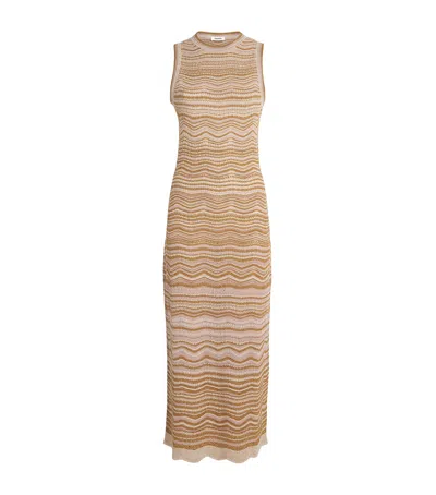 Sandro Paris Knitted Sleeveless Midi Dress In Multi