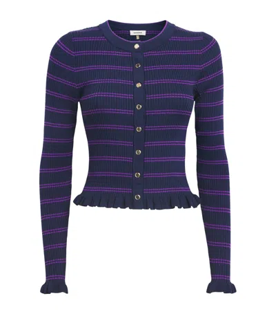 Sandro Paris Knitted Stripe Cardigan In Blue