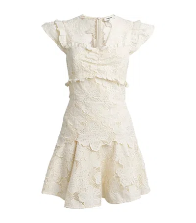 Sandro Paris Lace Guipure Mini Dress In White