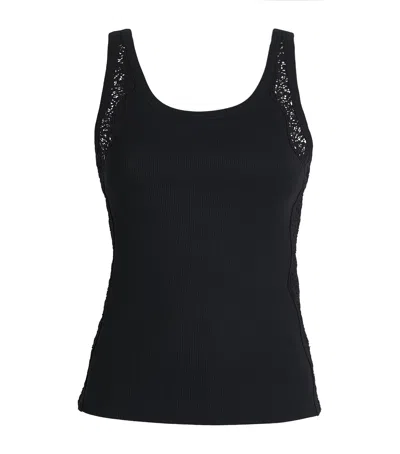 Sandro Paris Lace-detail Tank Top In Black
