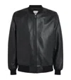 Sandro Paris Leather Bomber Jacket In Black