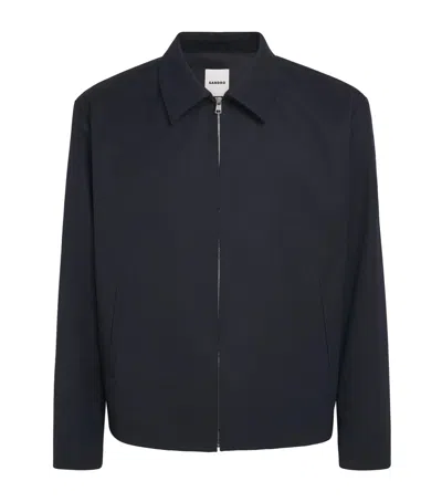 Sandro Paris Lightweight Zipped Jacket In Blue