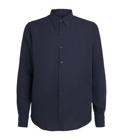 Sandro Paris Linen Shirt In Blue
