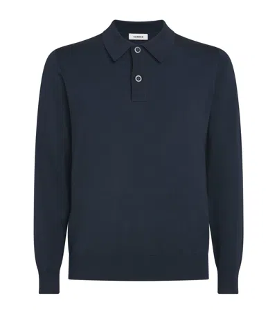 Sandro Paris Long-sleeve Polo Shirt In Blue