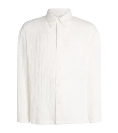 Sandro Paris Loose Fit Crinkle Shirt In White