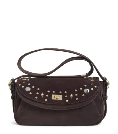Sandro Paris Medium Suede Le Mambo Janys Shoulder Bag In Brown