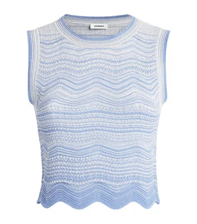 Sandro Paris Metallised Maxi Skirt In Blue