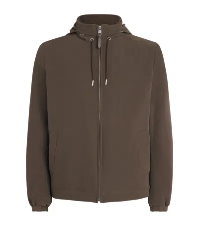 Sandro Paris Padded Hooded Jacket In Brown