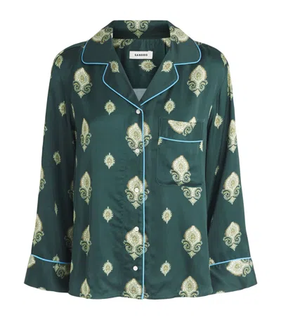 Sandro Paris Paisley Pyjama-style Shirt In Green