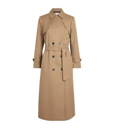 Sandro Paris Pleated Trench Coat In Beige