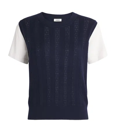 SANDRO SANDRO PARIS POINTELLE LAYERED SWEATER