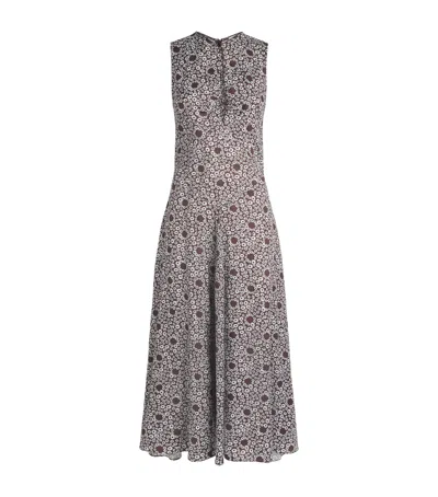 Sandro Paris Printed Maxi Dress In Brown
