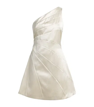 Sandro Paris Satin Asymmetric Mini Dress In Multi