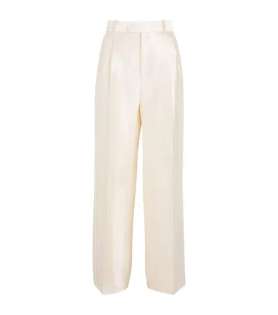 Sandro Paris Satin Tailored Trousers In Beige
