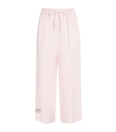 Sandro Paris Satin Wide-leg Trousers In Pink
