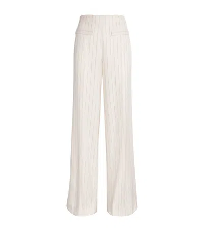 Sandro Paris Sequinned Stripe Trousers In Beige