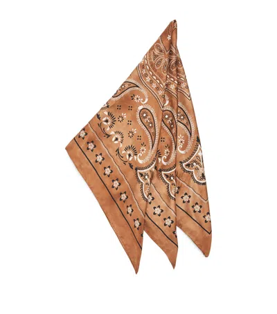 Sandro Paris Silk Bandana Print Scarf In Multi