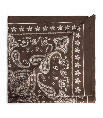 Sandro Paris Silk Printed Bandana In Brown