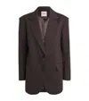 Sandro Paris Striped Single-breasted Blazer In Brown
