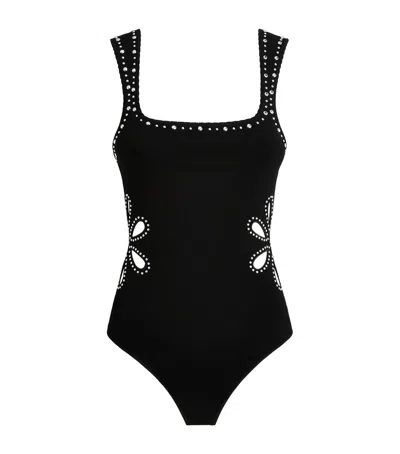 Sandro Paris Studded Cut-out Bodysuit In Black