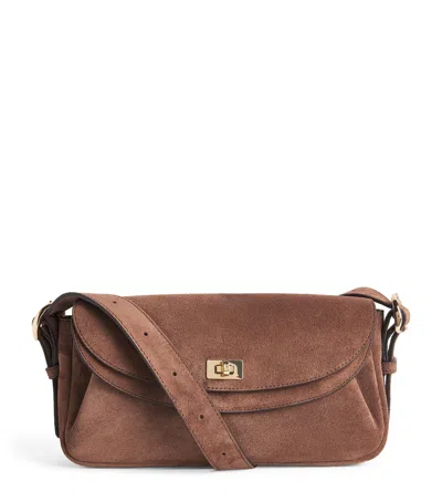 Sandro Paris Suede Le Mambo Shoulder Bag In Brown