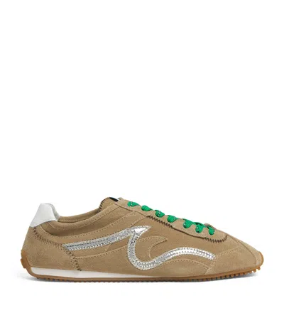 Sandro Paris Suede Light Wave Sneakers In Beige