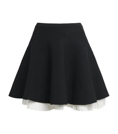 Sandro Paris Two-tone Pleated Mini Skirt In Black