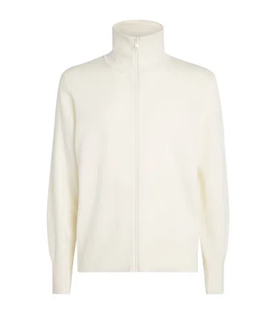 Sandro Paris Wool Zip-up Cardigan In Beige