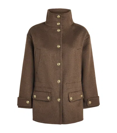 Sandro Paris Wool-blend Coat In Brown