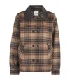 Sandro Paris Wool-blend Oversized Check Coat In Brown