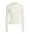 Sandro Paris Wool-blend Ruffle-neck Sweater In White