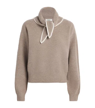 Sandro Paris Wool-cashmere Bandana Sweater In Brown