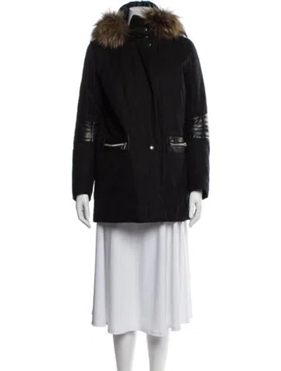 Pre-owned Sandro Parka In Black
