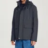 Sandro Parka Tech Coat In Anthracite In Blue
