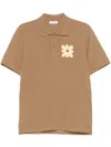 Sandro Polo Shirt With Flower Patch In Brown
