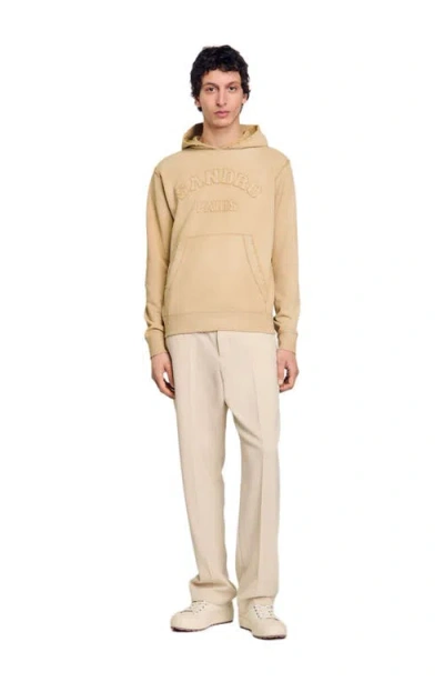 Sandro Patch Hoodie In Neutral