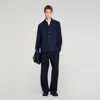 Sandro Patch Pocket Shirt In Blue
