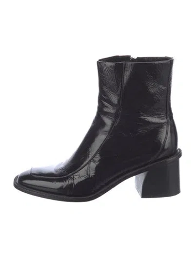 Pre-owned Sandro Patent Leather Boots In Black